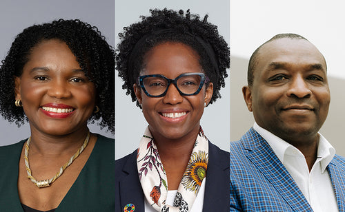 Trois panélistes de la certification en gestion stratégique et leadership: Noberta Faustin, Rose Marcello, Wils Théagène 